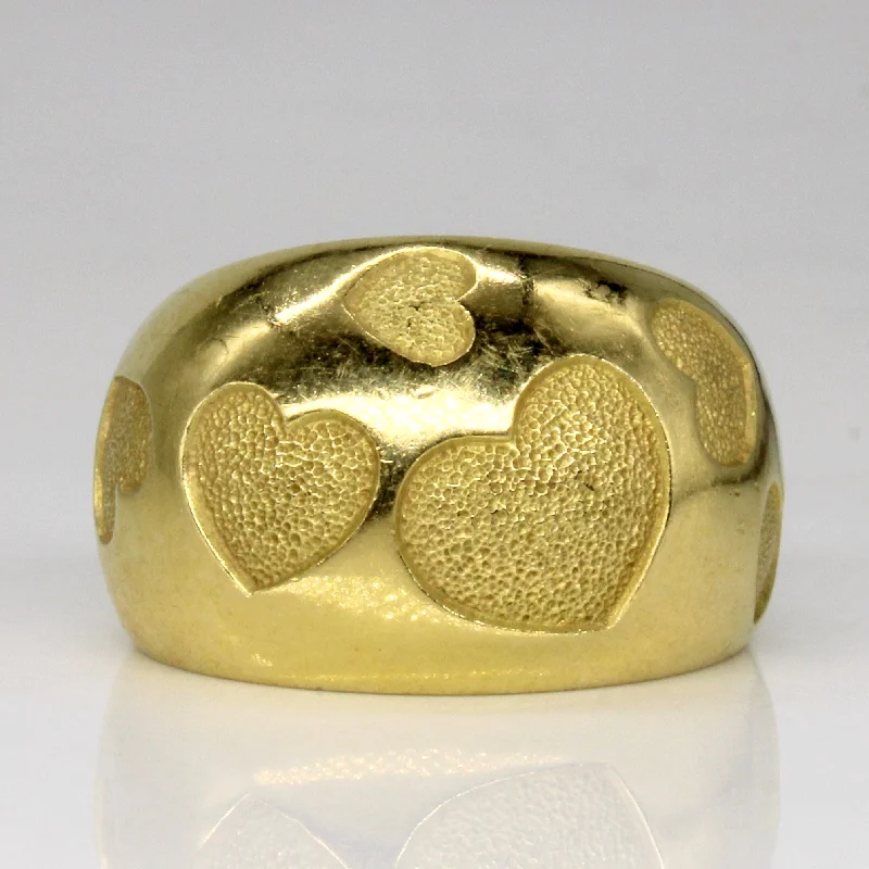Elegant Jewelry Pieces At Unbelievable Prices 18k Yellow Gold Heart Ring | SZ 7.5 |