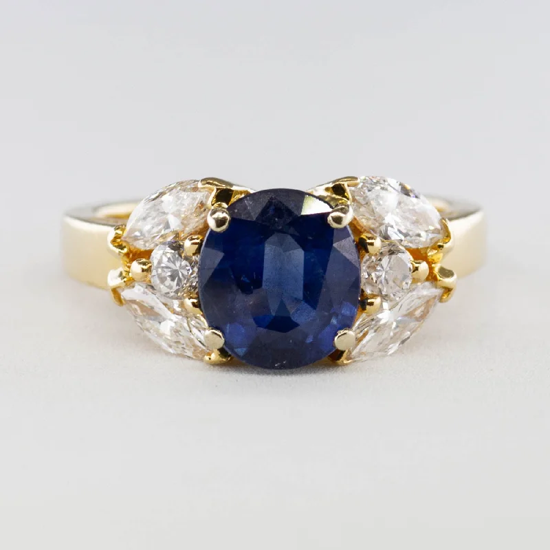 Eco-Friendly Sustainable Jewelry For Conscious Buyers Oval Sapphire and Diamond Ring | 2.02ct 1.00 ctw | SZ 5.25 Eco-Friendly Sustainable Jewelry For Conscious Buyers Oval Sapphire and Diamond Ring | 2.02ct 1.00 ctw | SZ 5.25