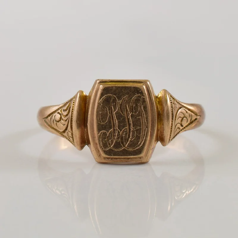 Don't Miss These Dazzling Jewelry Discounts 1931 Birmingham 9k Yellow Gold Initialed Signet Ring | SZ 5 |