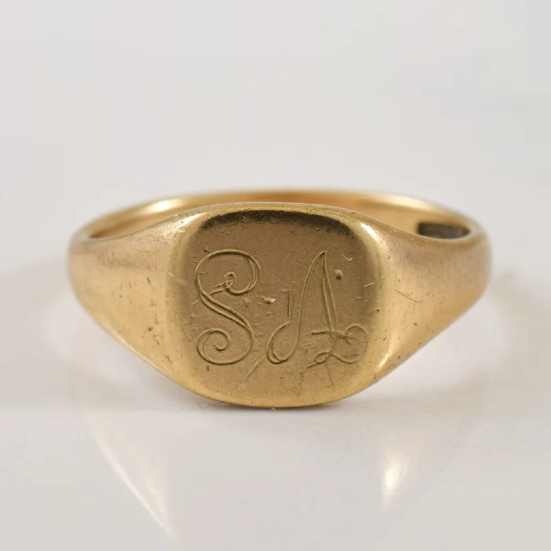Affordable Luxury Jewelry – Style At A Great Price 9k Yellow Gold 'SA' Initial Ring | SZ 6.5 |