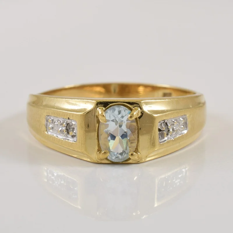 Shop Elegant Jewelry At Unbeatable Prices Aquamarine & Diamond Ring | 0.35ct, 0.01ctw | SZ 8.5 |