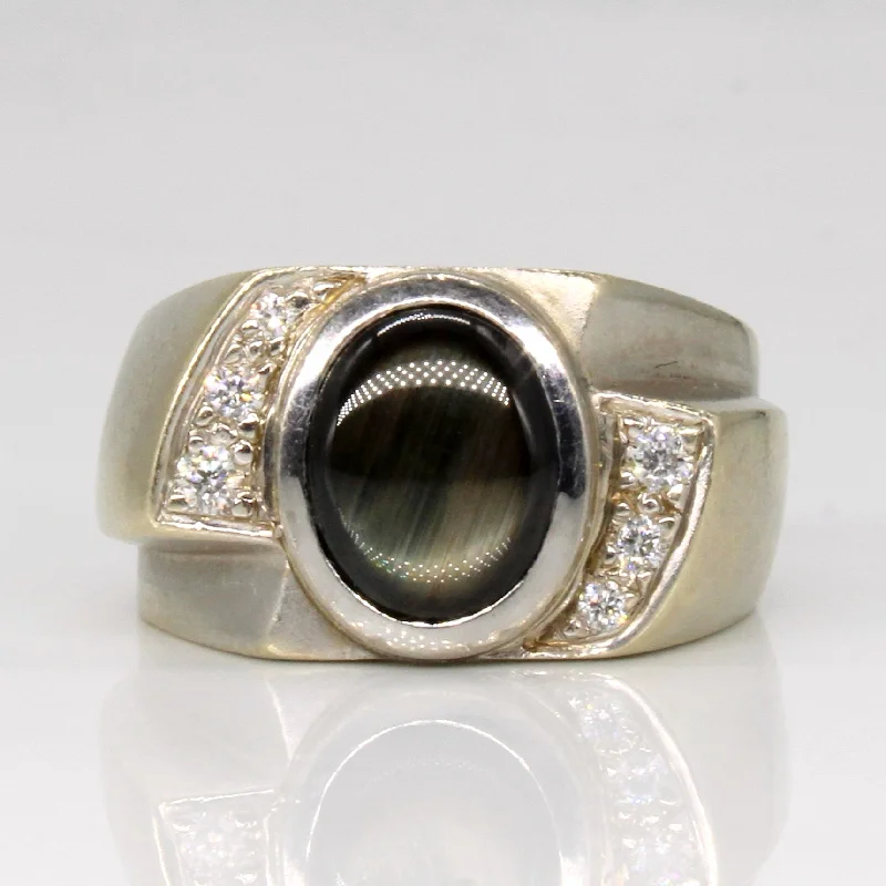 Jewelry Flash Sale – Stylish Designs At Unbeatable Rates Black Star Sapphire & Diamond Ring | 2.00ct, 0.10ctw | SZ 6.5 |