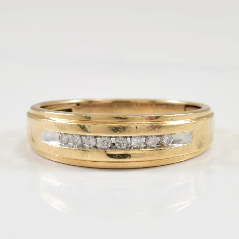 Dainty Floral Jewelry For Feminine Elegance Channel Set Diamond Ring | 0.08ctw | SZ 10 |