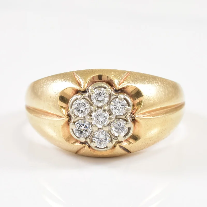 Romantic Heart-Shaped Jewelry For Special Gifts Cluster Diamond Ring | 0.28ctw | SZ 9.25 |