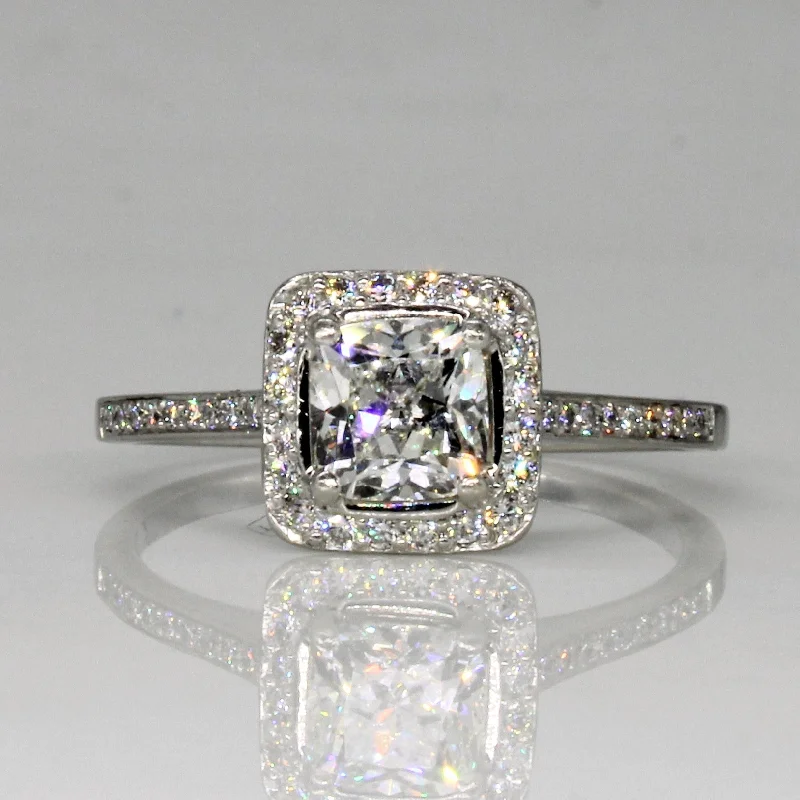 Exclusive Jewelry Sale – Shine For Less 'Birks' Cushion Cut Canadian Diamond Halo Engagement Ring | 1.25ctw | SZ 8.75 |