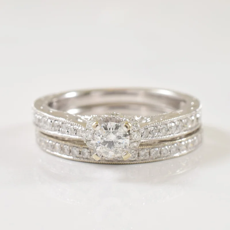 Shop Fine Jewelry With Amazing Deals Diamond Engagement Ring & Wedding Band Set | 0.58ctw | SZ 7 | Shop Fine Jewelry With Amazing Deals Diamond Engagement Ring & Wedding Band Set | 0.58ctw | SZ 7 |