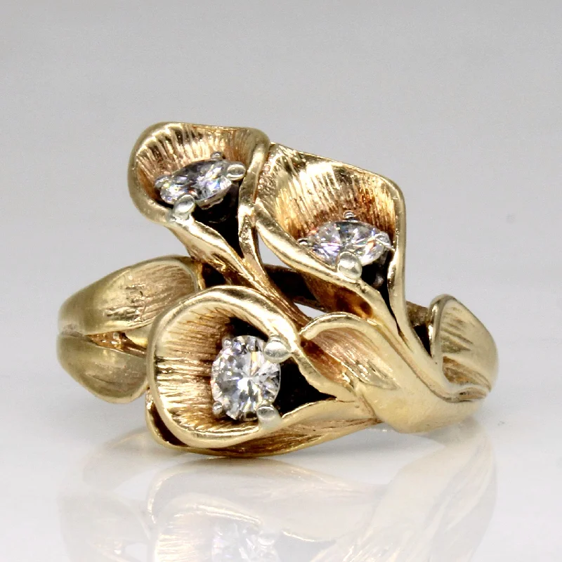 Handmade Pearl Jewelry For Timeless Elegance Diamond Floral Ring | 0.6ctw | SZ 7.75 | Handmade Pearl Jewelry For Timeless Elegance Diamond Floral Ring | 0.6ctw | SZ 7.75 |