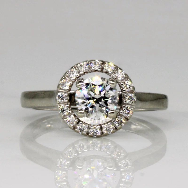 Unmissable Discounts On Timeless Jewelry Pieces Diamond Halo Engagement Ring | 0.76ctw | SZ 5.5 |