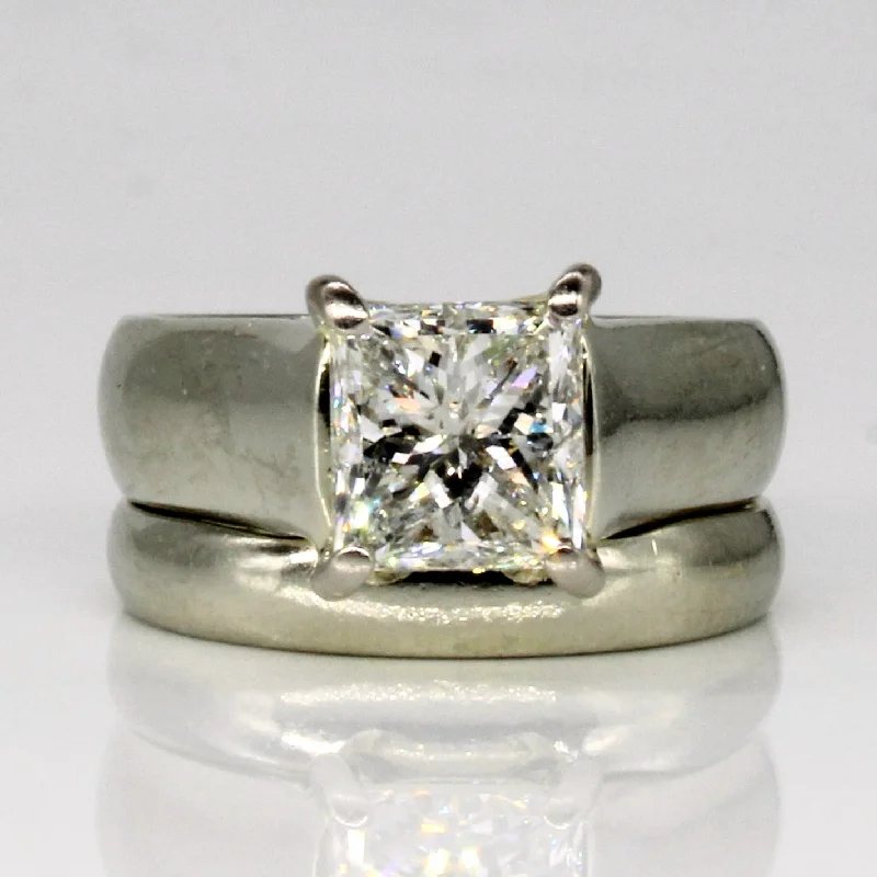Grab Your Favorite Jewelry At The Lowest Prices Princess Cut Diamond Wedding Ring Set | 1.60ct | SZ 3.75 |