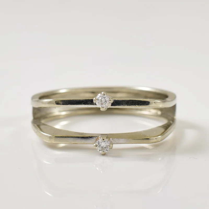 Elegant Rose Gold Jewelry For A Stylish Touch Dual Diamond Ring | 0.04ctw | SZ 7.5 | Elegant Rose Gold Jewelry For A Stylish Touch Dual Diamond Ring | 0.04ctw | SZ 7.5 |