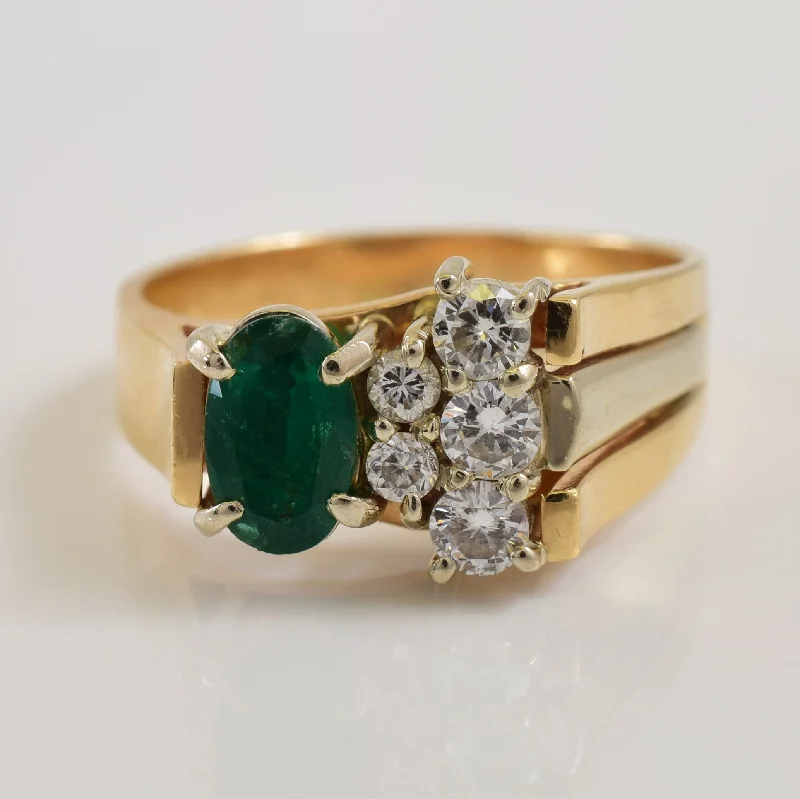 Premium Jewelry, Premium Discounts – Act Fast Emerald & Diamond Ring | 0.50ct, 0.30ctw | SZ 7.25 |
