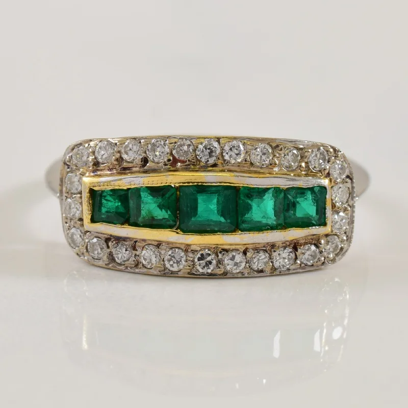 Modern Statement Jewelry For Bold Styling Emerald & Diamond Ring | 0.50ctw, 0.25ctw | SZ 6.75 |