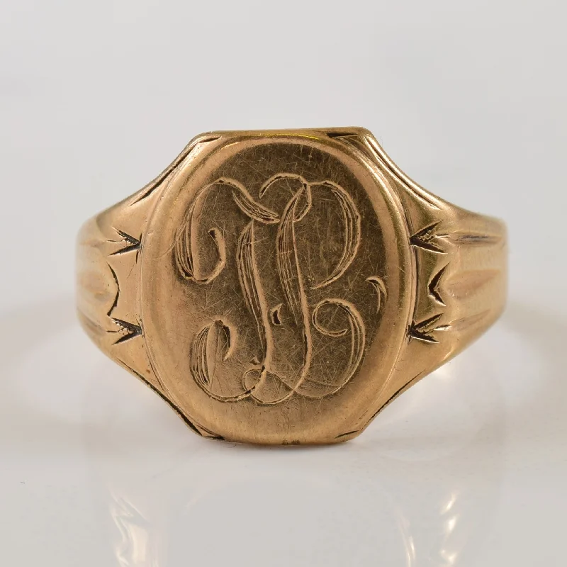 Limited-Time Jewelry Discounts – Shine Without The Splurge Engraved Signet Ring | SZ 10 |
