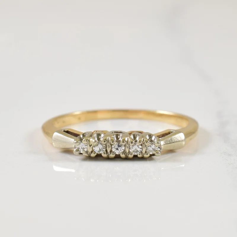 Waterproof Stainless Steel Jewelry For Lasting Beauty Five Stone Diamond Ring | 0.05ctw | SZ 7.25 | Waterproof Stainless Steel Jewelry For Lasting Beauty Five Stone Diamond Ring | 0.05ctw | SZ 7.25 |