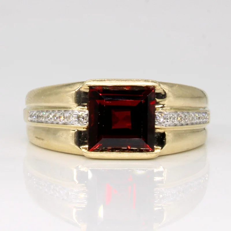 Jewelry Flash Sale – Stylish Designs At Unbeatable Rates Garnet & Diamond Cocktail Ring | 3.00ct, 0.06ctw | SZ 10 |