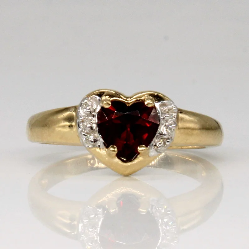 Sparkle For Less – Shop Our Limited-Time Jewelry Deals Heart Garnet & Diamond Ring | 0.92ct, 0.03ctw | SZ 6.75 |