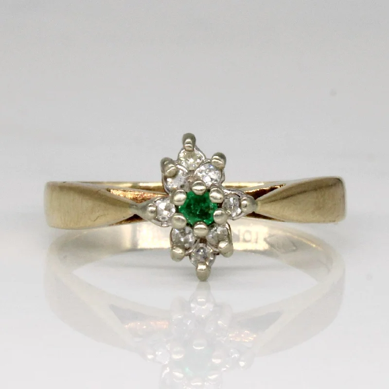 Personalized Jewelry Sale – Meaningful Gifts At Great Prices High Set Diamond & Emerald Ring | 0.06ctw, 0.02ct | SZ 6.25 |
