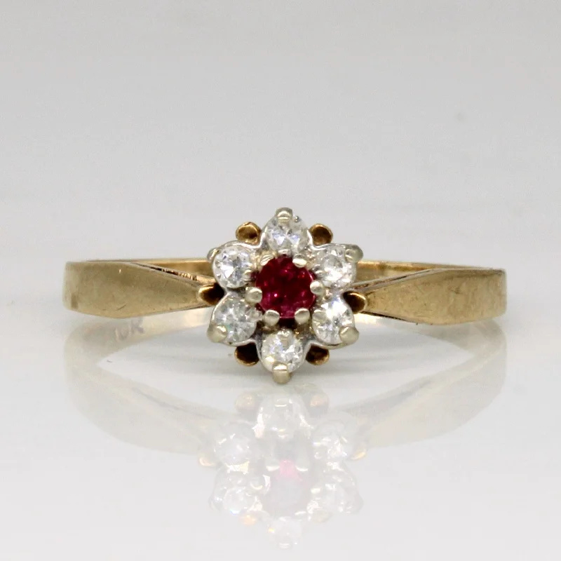 Luxury Jewelry At Unbeatable Discounts High Set Diamond & Ruby Ring | 0.09ctw, 0.06ct | SZ 6 |