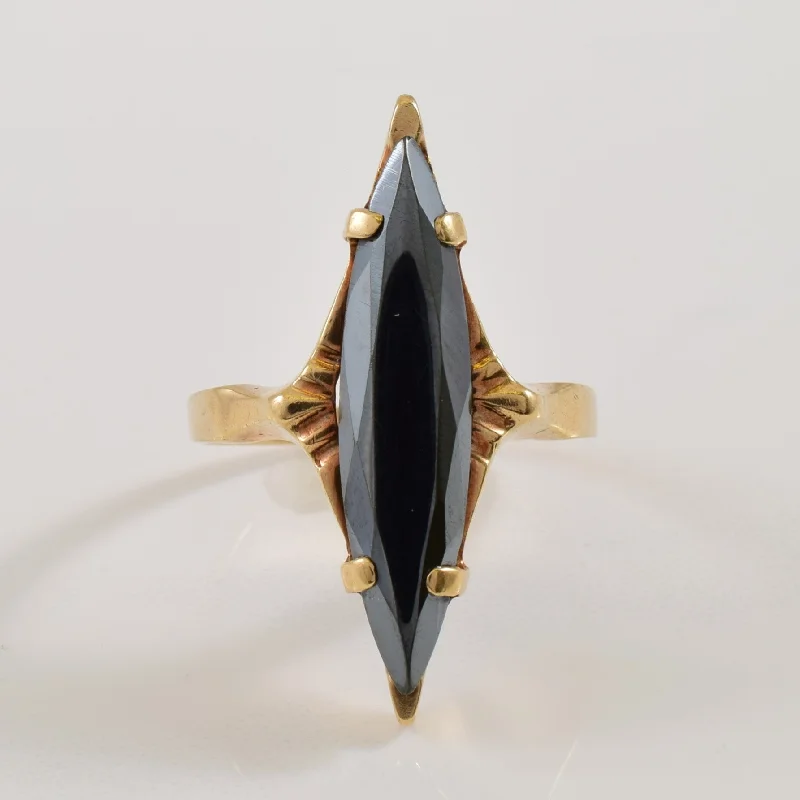 Special Offers On Handcrafted And Designer Jewelry Marquise Hematite Ring | 4.00ct | SZ 7.25 |