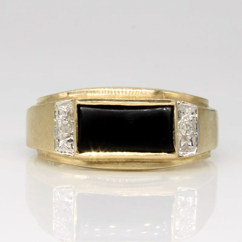 Stunning Jewelry Pieces At The Lowest Prices Ever Onyx & Diamond Cocktail Ring | 0.70ct, 0.02ctw | SZ 9 | Stunning Jewelry Pieces At The Lowest Prices Ever Onyx & Diamond Cocktail Ring | 0.70ct, 0.02ctw | SZ 9 |