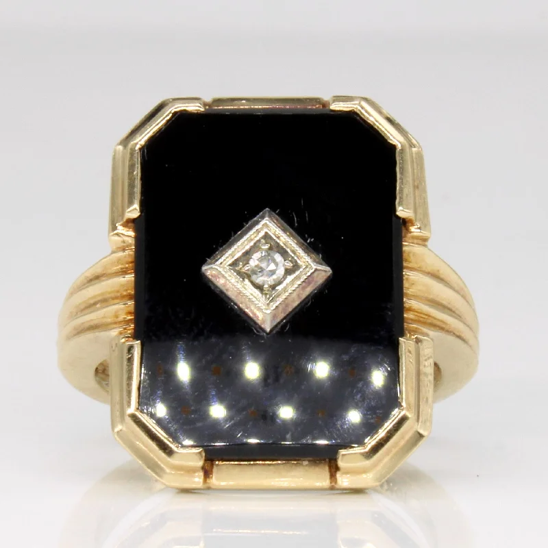 Dainty And Elegant Jewelry Now At Reduced Prices Onyx & Diamond Cocktail Ring | 4.00ct, 0.02ct | SZ 6.5 | Dainty And Elegant Jewelry Now At Reduced Prices Onyx & Diamond Cocktail Ring | 4.00ct, 0.02ct | SZ 6.5 |