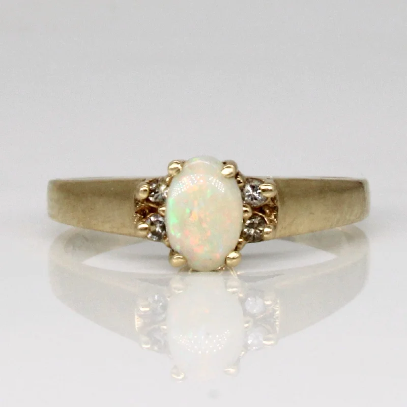 Celebrate Every Occasion With Sparkling Savings Opal & Diamond Ring | 0.30ct, 0.04ctw | SZ 6 |