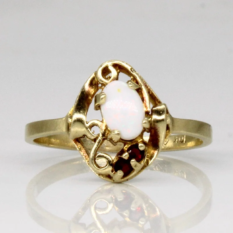 Timeless Jewelry Styles At Wallet-Friendly Prices Opal & Garnet Abstract Ring | 0.25ct, 0.04ctw | SZ 7.25 |