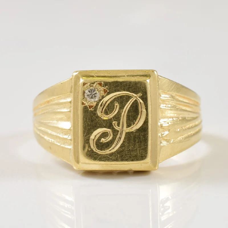 The Perfect Jewelry Piece At The Perfect Price 'P' Initial Diamond Ring | 0.02ct | SZ 7.25 |