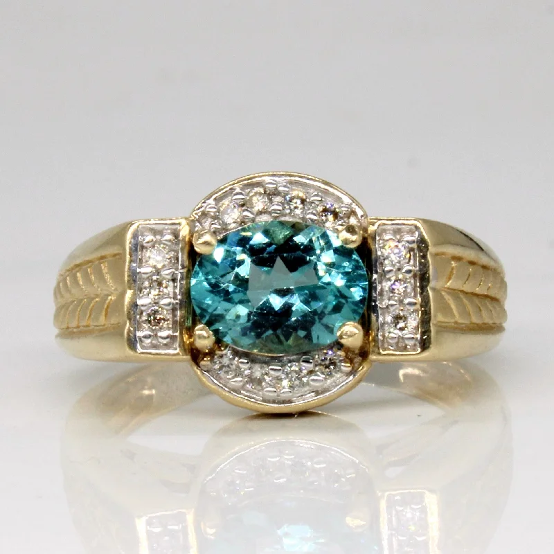 Get Ready To Sparkle – Special Jewelry Discounts Paraiba Tourmaline & Diamond Cocktail Ring | 1.40ct, 0.10ctw | SZ 7.75 |
