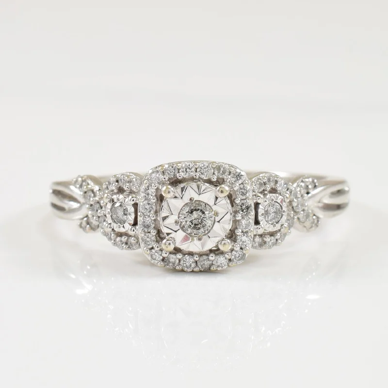 Personalized Engraved Jewelry For Meaningful Gifts "Past, Present, Future" Diamond Ring | 0.20ctw | SZ 8 |