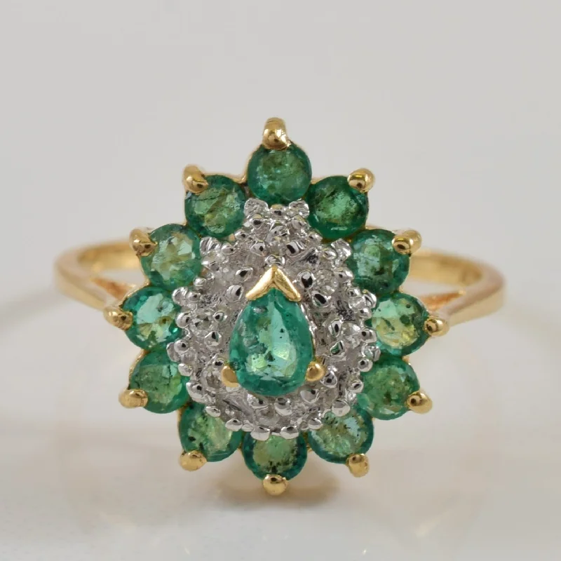 Get The Best Deals On Timeless Jewelry Pieces Pear Shaped Emerald & Diamond Ring | 0.50ctw, 0.03ctw | SZ 6 |