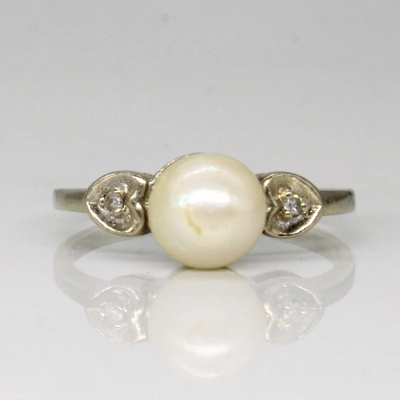 Flash Sale On Elegant Jewelry – Don't Miss Out Pearl & Diamond Ring | 0.02ctw | SZ 6 | Flash Sale On Elegant Jewelry – Don't Miss Out Pearl & Diamond Ring | 0.02ctw | SZ 6 |
