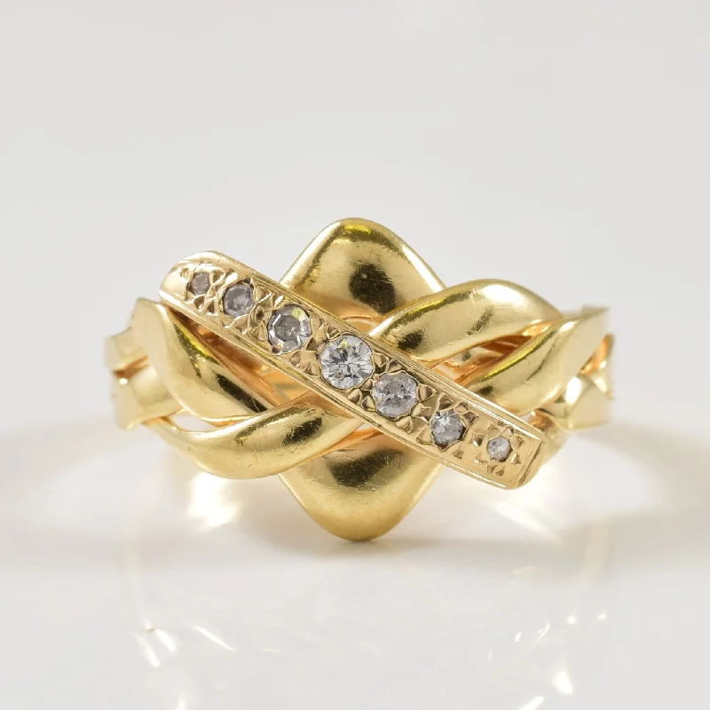 Grab Stylish Jewelry Before The Sale Ends Puzzle Diamond Ring | 0.07ctw | SZ 6.75 |