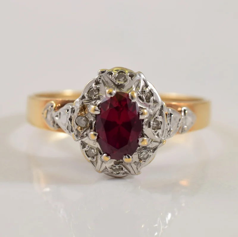 Elegant Rose Gold Jewelry For A Stylish Touch Vintage Ruby & Diamond Halo Ring | 0.50ct, 0.03ctw | SZ 7.5 |
