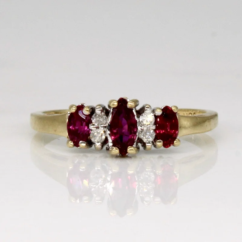 Limited-Time Offer On Elegant Jewelry Pieces Ruby & Diamond Ring | 0.21ctw, 0.03ctw | SZ 4.25 |