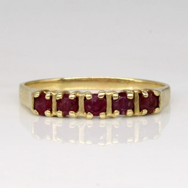 Exclusive Jewelry Sale – Shine For Less Five Stone Ruby Ring | 0.55ctw | SZ 9 |