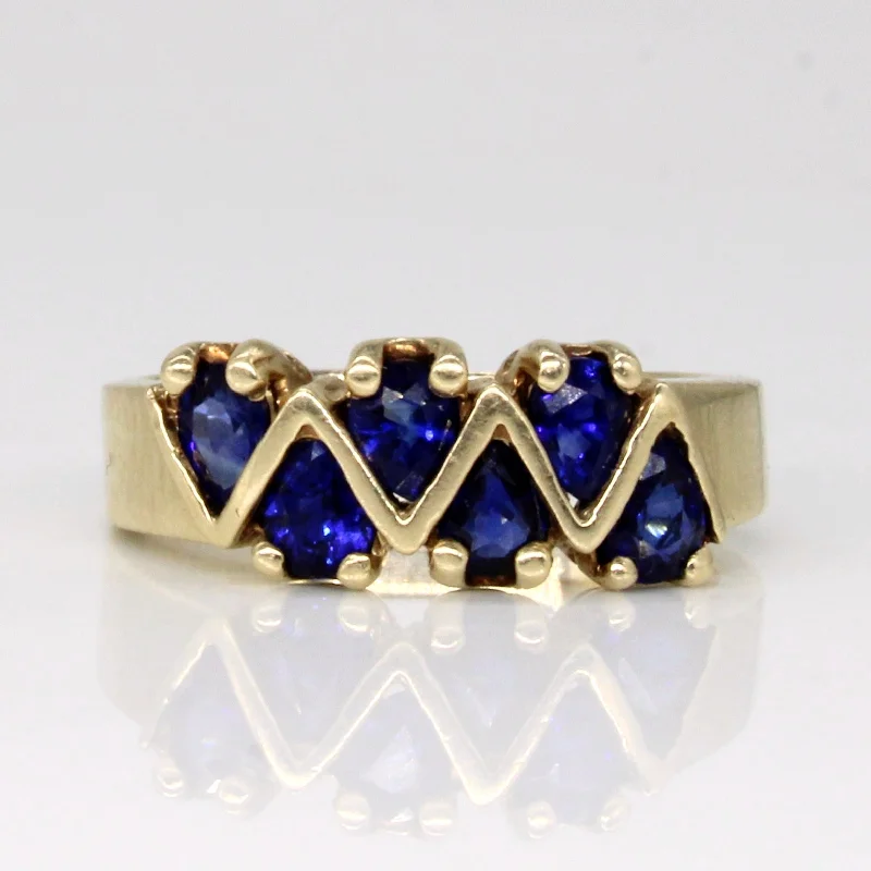 Affordable Gold-Plated Jewelry For Modern Fashion Sapphire Cocktail Ring | 0.90ctw | SZ 5.5 |