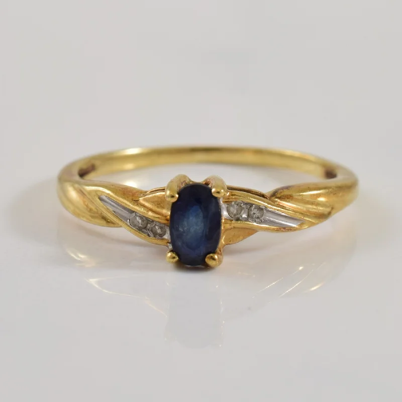 Fashion-Forward Geometric Jewelry For Contemporary Style Sapphire & Diamond Ring | 0.23ct, 0.02ctw | SZ 6 |