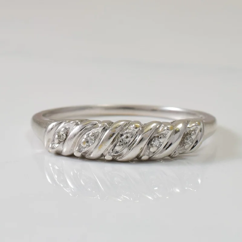 Customized Silver Jewelry For Unique Style Serpentine Diamond Ring | 0.05ctw | SZ 9.75 |