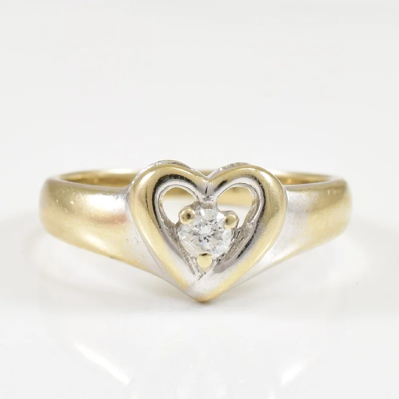 Affordable Gold-Plated Jewelry For Modern Fashion Solitaire Diamond Heart Ring | 0.07ct | SZ 5.25 |