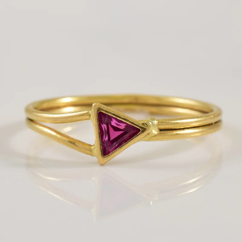 Dainty Floral Jewelry For Feminine Elegance Synthetic Ruby Ring | 0.20ct | SZ 6 |