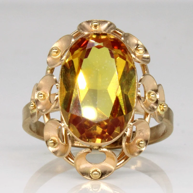 Exclusive Jewelry Sale – Sparkle For Less Synthetic Yellow Sapphire Cocktail Ring | 7.10ct | SZ 9.25 |