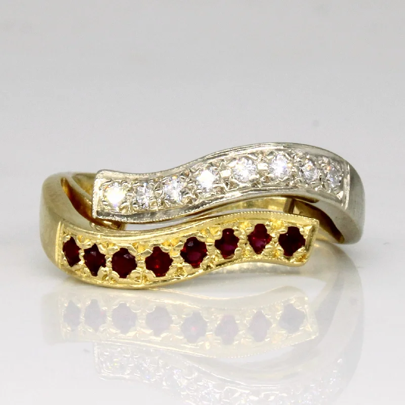 Shop Stylish Jewelry Now And Save Big Tiered Ruby & Diamond Ring | 0.20ctw, 0.16ctw | SZ 6 |