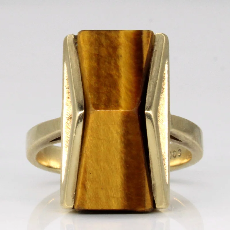 Celebrate Every Occasion With Sparkling Savings Tiger's Eye Cocktail Ring | 6.00ct | SZ 6.75 |