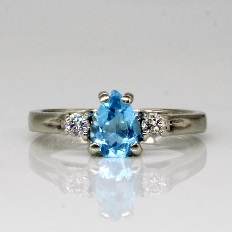 Luxury Handcrafted Jewelry For Elegant Looks Topaz & Diamond Three Stone Ring | 0.76ct, 0.11ctw | SZ 5.25 |