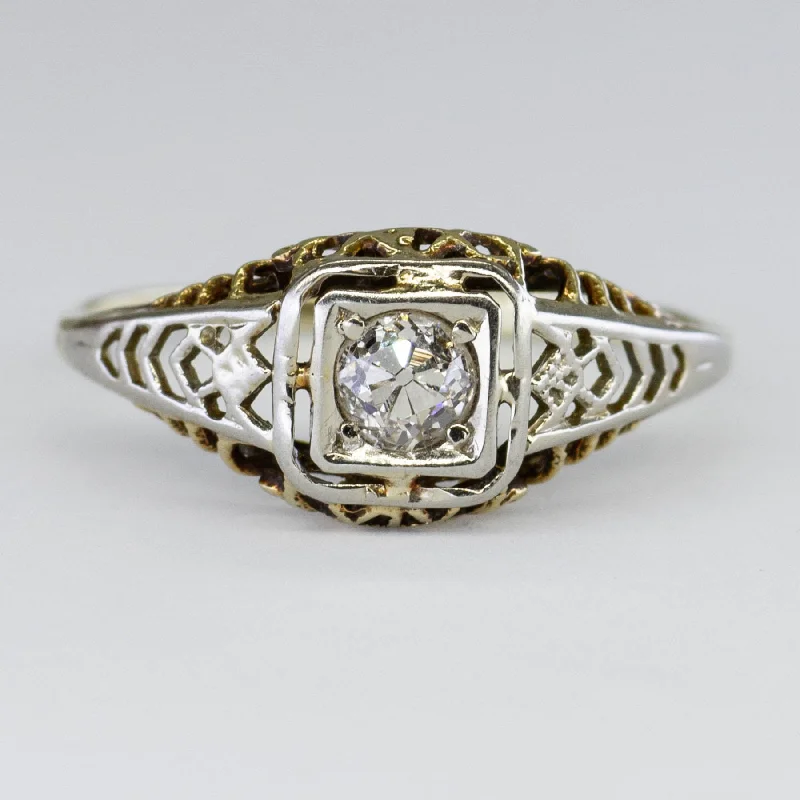 High-Quality Gemstone Jewelry For Special Occasions Two Tone Diamond Ring | 0.16ct | SZ 6 |