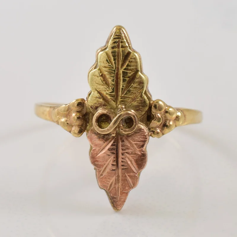 Stunning Jewelry Pieces At The Lowest Prices Ever Two Tone Leaf Ring | SZ 3.5 |