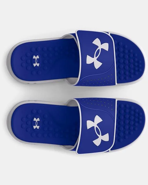 Kids' UA Ignite 7 Pro Slide Sandal - Royal/White