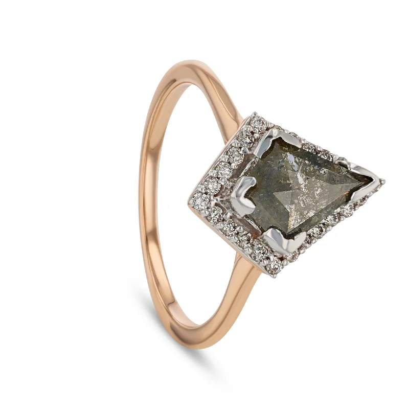 Flash Sale On Stunning Jewelry – Don't Miss Out PEPPER 1.42 ct 14K Rose Gold Natural Kite Salt & Pepper Diamond Engagement Ring Flash Sale On Stunning Jewelry – Don't Miss Out PEPPER 1.42 ct 14K Rose Gold Natural Kite Salt & Pepper Diamond Engagement Ring