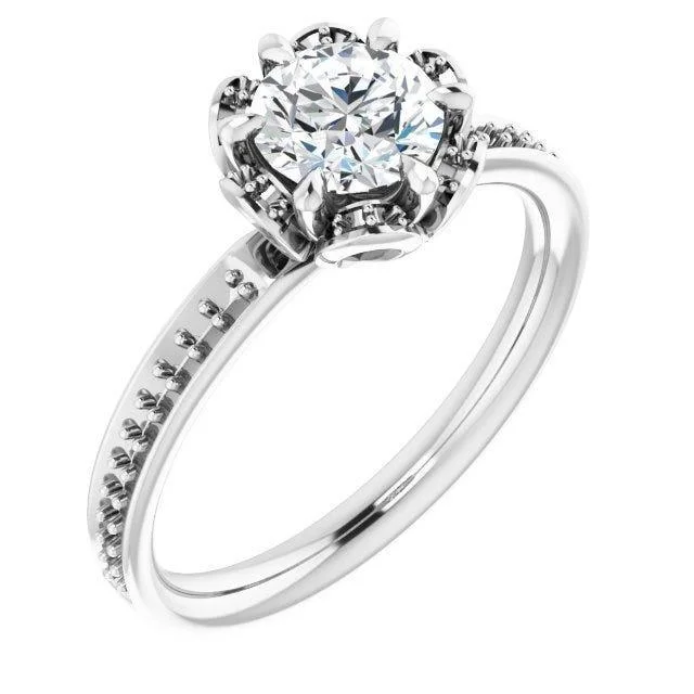 Waterproof Stainless Steel Jewelry For Lasting Beauty 10K White 5.8 mm Round Cubic Zirconia and 1/8 CTW Natural Diamond Engagement Ring Waterproof Stainless Steel Jewelry For Lasting Beauty 10K White 5.8 mm Round Cubic Zirconia and 1/8 CTW Natural Diamond Engagement Ring